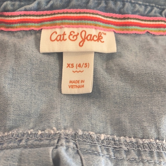 Cat & Jack Chambray Denim Dropwaist Rainbow Dress - Picture 5 of 5